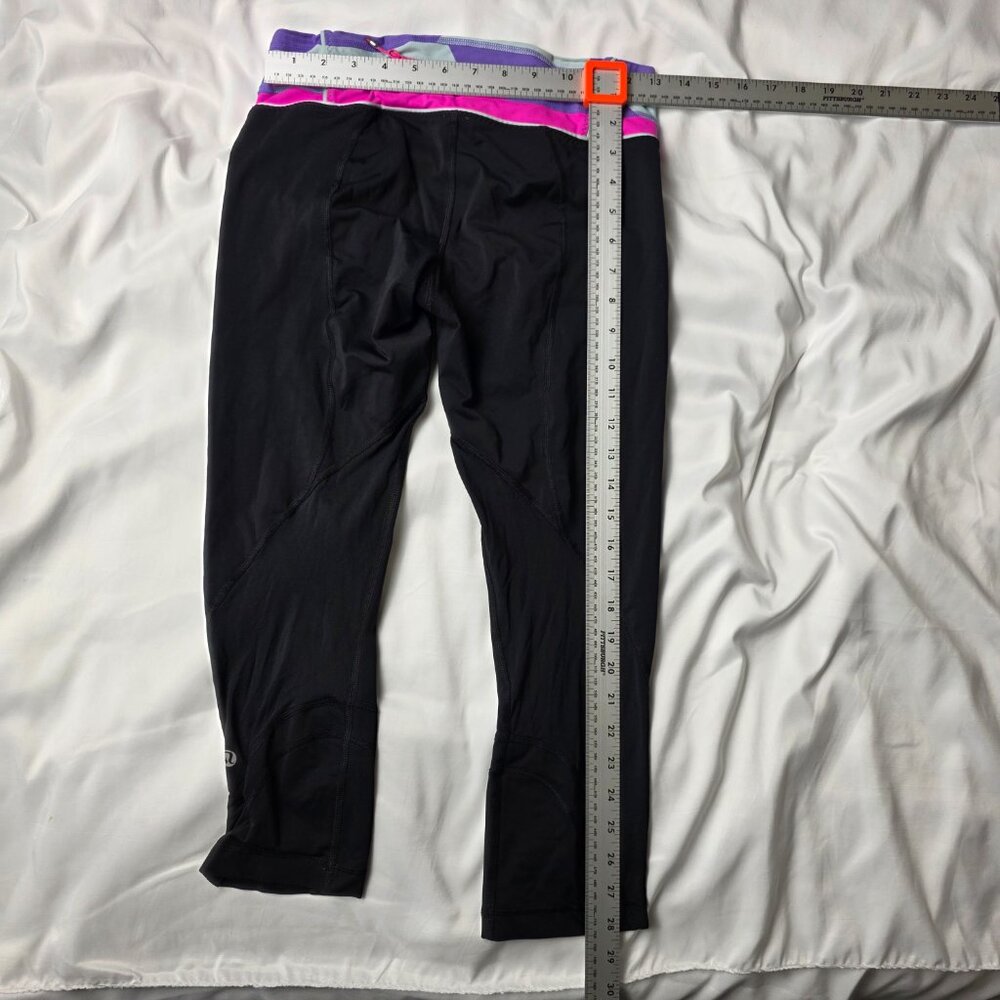 Lululemon Multicolor Waistband Black Leggings - Picture 5 of 5